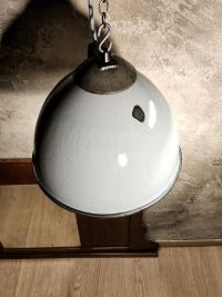 Lampada a sospensione vintage grigio-azzurra, Polonia anni '50-'70 – miniatura 10