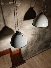 Lampada a sospensione vintage grigio-azzurra, Polonia anni '50-'70 – miniatura 9