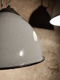 Lampada a sospensione vintage grigio-azzurra, Polonia anni '50-'70 – miniatura 18