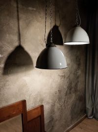 Lampada a sospensione vintage grigio-azzurra, Polonia anni '50-'70 – miniatura 2