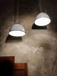 Lampada a sospensione vintage grigio-azzurra, Polonia anni '50-'70 – miniatura 4