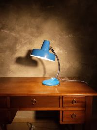Lampada da scrivania vintage originale celeste, Ungheria anni '60 – miniatura 8
