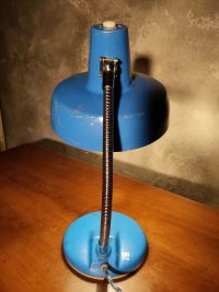 Lampada da scrivania vintage originale celeste, Ungheria anni '60 – miniatura 10