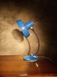 Lampada da scrivania vintage originale celeste, Ungheria anni '60 – miniatura 6