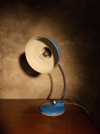 Lampada da scrivania vintage originale celeste, Ungheria anni '60 – miniatura 4