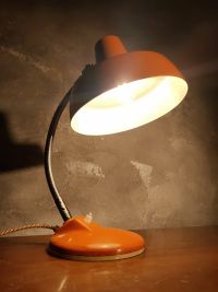 Lampada da scrivania vintage originale arancione, Ungheria anni '60 – miniatura 10