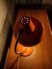 Lampada da scrivania vintage originale arancione, Ungheria anni '60 – miniatura 1
