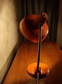 Lampada da scrivania vintage originale arancione, Ungheria anni '60 – miniatura 9
