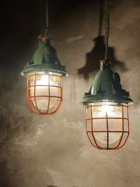 Lampada a sospensione vintage originale con griglia verde, URSS anni '70 – miniatura 10