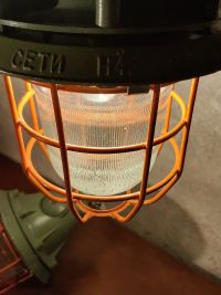Lampada a sospensione vintage originale con griglia verde, URSS anni '70 – miniatura 21
