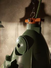 Lampada a sospensione vintage originale con griglia verde, URSS anni '70 – miniatura 20