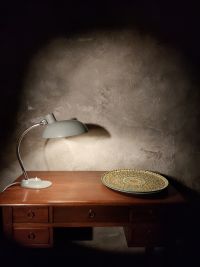 Lampada da scrivania vintage originale grigia a snodo, Ungheria anni '60 – miniatura 11