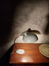 Lampada da scrivania vintage originale grigia a snodo, Ungheria anni '60 – miniatura 9