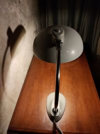 Lampada da scrivania vintage originale grigia a snodo, Ungheria anni '60 – miniatura 8