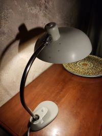 Lampada da scrivania vintage originale grigia a snodo, Ungheria anni '60 – miniatura 2
