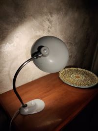 Lampada da scrivania vintage originale grigia a snodo, Ungheria anni '60 – miniatura 6