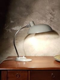 Lampada da scrivania vintage originale grigia a snodo, Ungheria anni '60 – miniatura 1