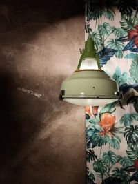 Lampada industriale anni '70 - Colore verde chiaro originale – miniatura 9