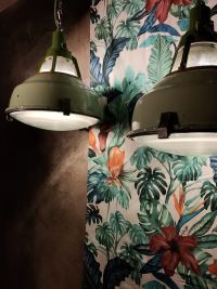 Lampada industriale anni '70 - Colore verde chiaro originale – miniatura 8