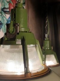 Lampada industriale anni '70 - Colore verde chiaro originale – miniatura 18
