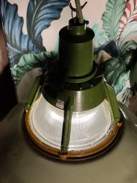 Lampada industriale anni '70 - Colore verde chiaro originale – miniatura 21