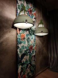 Lampada industriale anni '70 - Colore verde chiaro originale – miniatura 4