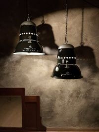 Lampada a sospensione vintage originale blu-nera, Ungheria anni '50 – miniatura 14