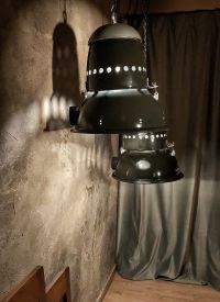 Lampada a sospensione vintage originale blu-nera, Ungheria anni '50 – miniatura 11