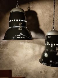 Lampada a sospensione vintage originale blu-nera, Ungheria anni '50 – miniatura 10