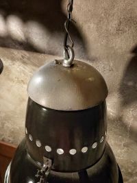 Lampada a sospensione vintage originale blu-nera, Ungheria anni '50 – miniatura 19