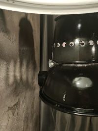 Lampada a sospensione vintage originale blu-nera, Ungheria anni '50 – miniatura 15