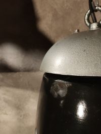 Lampada a sospensione vintage originale blu-nera, Ungheria anni '50 – miniatura 21
