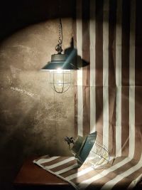 Lampada a sospensione vintage originale a lanterna azzurra, anni '60 – miniatura 15