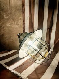 Lampada a sospensione vintage originale a lanterna azzurra, anni '60 – miniatura 18