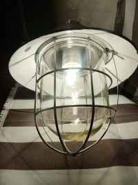 Lampada a sospensione vintage originale a lanterna azzurra, anni '60 – miniatura 26