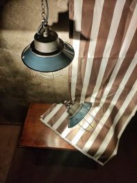 Lampada a sospensione vintage originale a lanterna azzurra, anni '60 – miniatura 14