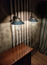 Lampada a sospensione vintage originale a lanterna azzurra, anni '60 – miniatura 11