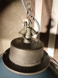 Lampada a sospensione vintage originale a lanterna azzurra, anni '60 – miniatura 22