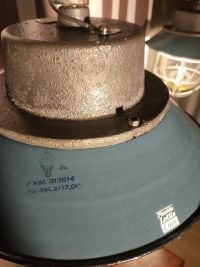 Lampada a sospensione vintage originale a lanterna azzurra, anni '60 – miniatura 21