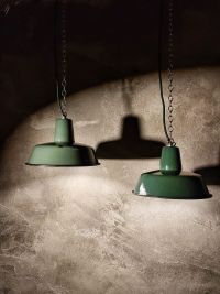 Lampada a sospensione vintage verde bottiglia 26 cm, Polonia anni '50-'70 – miniatura 15