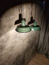 Lampada a sospensione vintage verde bottiglia 26 cm, Polonia anni '50-'70 – miniatura 12