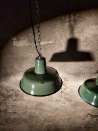 Lampada a sospensione vintage verde bottiglia 26 cm, Polonia anni '50-'70 – miniatura 10