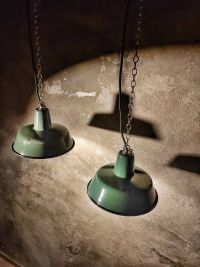 Lampada a sospensione vintage verde bottiglia 26 cm, Polonia anni '50-'70 – miniatura 8