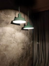 Lampada a sospensione vintage verde bottiglia 26 cm, Polonia anni '50-'70 – miniatura 7