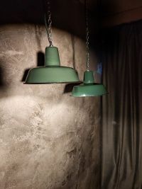 Lampada a sospensione vintage verde bottiglia 26 cm, Polonia anni '50-'70 – miniatura 6