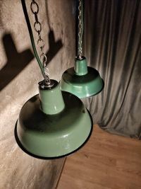 Lampada a sospensione vintage verde bottiglia 26 cm, Polonia anni '50-'70 – miniatura 2
