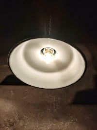 Lampada a sospensione vintage verde bottiglia 26 cm, Polonia anni '50-'70 – miniatura 17