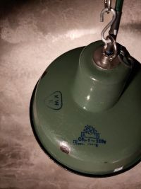 Lampada a sospensione vintage verde bottiglia 26 cm, Polonia anni '50-'70 – miniatura 18