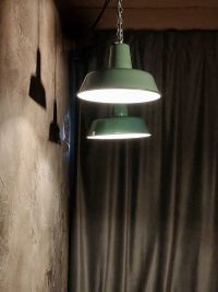 Lampada a sospensione vintage verde bottiglia 26 cm, Polonia anni '50-'70 – miniatura 4