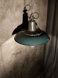 Lampada a sospensione vintage art déco verde bottiglia, design anni '30 – miniatura 12